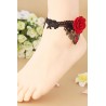 Le bracelet de cheville gothique lolita noir et rouge