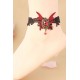 Le bracelet de cheville gothique chic noir et rouge