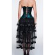 La jupe asymétrique satin, voile et perles 