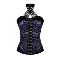 Le corset gothique punk violet et  noir