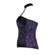 Le corset gothique punk violet et  noir