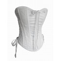 Le corset satin et dentelle blanc à rubans