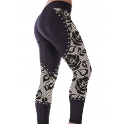 Le legging illusion clous et dentelle