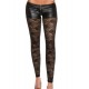 Le legging noir dentelle et simili cuir zip devant