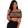 Le top brassière en résille noir nude