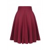 La jupe mi-longue taille haute bordeaux