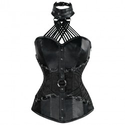 Le corset domina premium noir, rouge ou violet