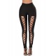 Le legging noir style corset devant