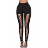 Le legging noir style corset devant