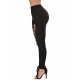 Le legging noir style corset devant