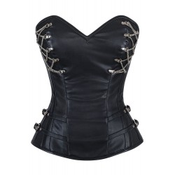 Le corset simili cuir à chaînettes