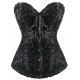 Le corset noir toucher velours Elvira