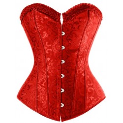 Le corset vintage rouge coupe plongeante