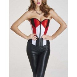Le corset joker noir blanc et rouge à strass