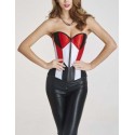 Le corset joker noir blanc et rouge à strass