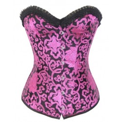 Le corset arabesques noir et rose