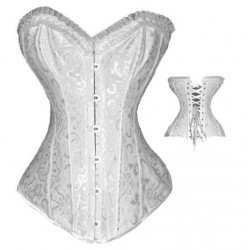 Le corset vintage blanc coupe plongeante