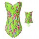 Le corset vintage vert à fleurs