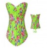 Le corset vintage vert à fleurs