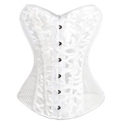Le corset cuir et résille blanc