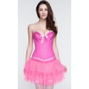 Le corset brocade rose fuchsia