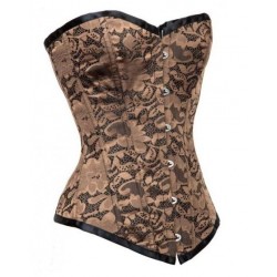 Le corset vintage en dentelle marron