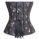Le corset réversible vintage noir à fleurs