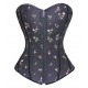 Le corset réversible vintage noir à fleurs