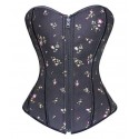 Le corset réversible vintage noir à fleurs