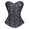 Le corset réversible vintage noir à fleurs
