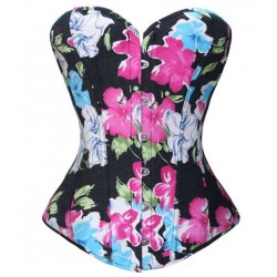 Le corset floral en jean