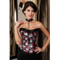 Le corset steampunk roses et têtes de morts