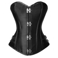 Le corset steampunk en satin noir
