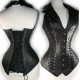 Le chemisier corset fetish cuir noir