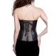 Le corset simili cuir et résille noir et beige