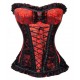 Le corset jacquard rouge et noir ou uni noir