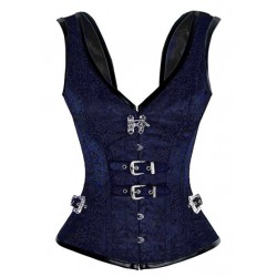 Le débardeur corset steampunk bleu