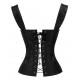 Le débardeur corset cuir vieilli noir