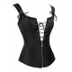 Le débardeur corset cuir vieilli noir