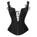 Le débardeur corset cuir vieilli noir