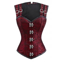 Le corset steampunk premium rouge