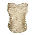 Le bustier plissé en satin or