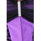 Le corset de soirée en satin violet et dentelle noire
