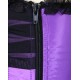 Le corset de soirée en satin violet et dentelle noire