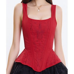 Le débardeur corset rouge époque 