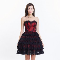 La robe bustier rouge et noir