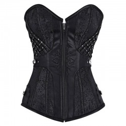 Le corset steampunk chevalière noir 
