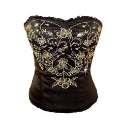 Le corset de cérémonie noir brodé or