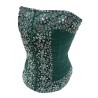 Le bustier satin et perles vert émeraude