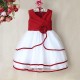 La robe de cérémonie rouge et blanche pour petite fille